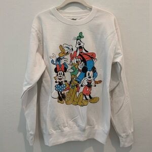 Disney Mickey and Friends Vintage Character White Sweatshirt NWOT